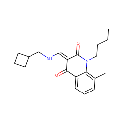 CCCCN1C(=O)/C(=C/NCC2CCC2)C(=O)c2cccc(C)c21 ZINC000473109168