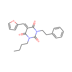 CCCCN1C(=O)/C(=C\c2ccco2)C(=O)N(CCc2ccccc2)C1=O ZINC000004472671