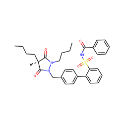 CCCCN1C(=O)[C@](C)(CCCC)C(=O)N1Cc1ccc(-c2ccccc2S(=O)(=O)NC(=O)c2ccccc2)cc1 ZINC000026637627