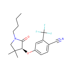 CCCCN1CC(C)(C)[C@H](Oc2ccc(C#N)c(C(F)(F)F)c2)C1=O ZINC000043133215