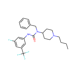 CCCCN1CCC(N(Cc2ccccc2)C(=O)Nc2cc(F)cc(C(F)(F)F)c2)CC1 ZINC001772625201