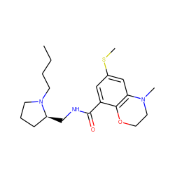 CCCCN1CCC[C@@H]1CNC(=O)c1cc(SC)cc2c1OCCN2C ZINC000028246121