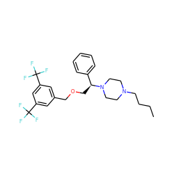 CCCCN1CCN([C@@H](COCc2cc(C(F)(F)F)cc(C(F)(F)F)c2)c2ccccc2)CC1 ZINC000022926941