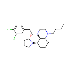 CCCCN1CCN(C(=O)Cc2ccc(Cl)c(Cl)c2)[C@@H]2[C@H](N3CCCC3)CCC[C@H]21 ZINC000146411611