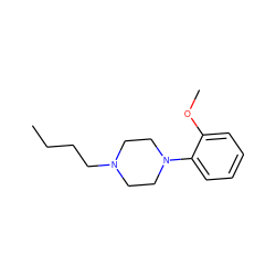 CCCCN1CCN(c2ccccc2OC)CC1 ZINC000013738286