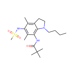 CCCCN1CCc2c(C)c(NS(C)(=O)=O)c(C)c(NC(=O)C(C)(C)C)c21 ZINC000003819879