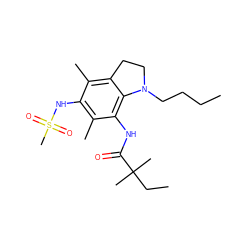 CCCCN1CCc2c(C)c(NS(C)(=O)=O)c(C)c(NC(=O)C(C)(C)CC)c21 ZINC000043071655