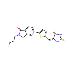 CCCCN1Cc2cc(-c3ccc(/C=C4/NC(=S)NC4=O)s3)ccc2C1=O ZINC000103237713