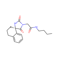 CCCCNC(=O)CN1C(=O)N[C@@]2(CCCc3ccccc32)C1=O ZINC000003303908