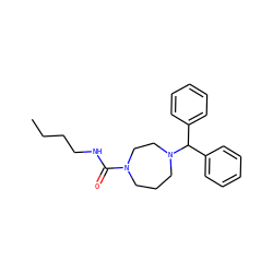 CCCCNC(=O)N1CCCN(C(c2ccccc2)c2ccccc2)CC1 ZINC000049525621