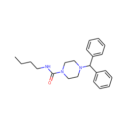 CCCCNC(=O)N1CCN(C(c2ccccc2)c2ccccc2)CC1 ZINC000019924797