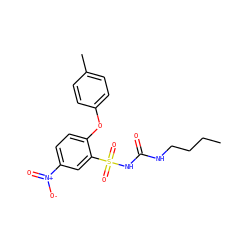 CCCCNC(=O)NS(=O)(=O)c1cc([N+](=O)[O-])ccc1Oc1ccc(C)cc1 ZINC000036190332