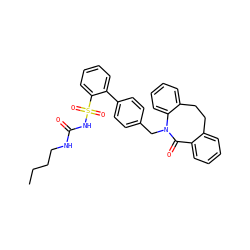 CCCCNC(=O)NS(=O)(=O)c1ccccc1-c1ccc(CN2C(=O)c3ccccc3CCc3ccccc32)cc1 ZINC000026639129