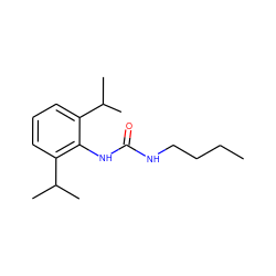 CCCCNC(=O)Nc1c(C(C)C)cccc1C(C)C ZINC000002171964