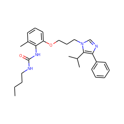 CCCCNC(=O)Nc1c(C)cccc1OCCCn1cnc(-c2ccccc2)c1C(C)C ZINC000013827818