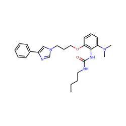 CCCCNC(=O)Nc1c(OCCCn2cnc(-c3ccccc3)c2)cccc1N(C)C ZINC000013827518