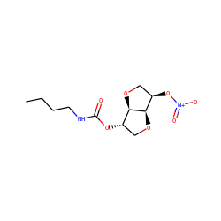 CCCCNC(=O)O[C@H]1CO[C@@H]2[C@H](O[N+](=O)[O-])CO[C@H]12 ZINC000040972304