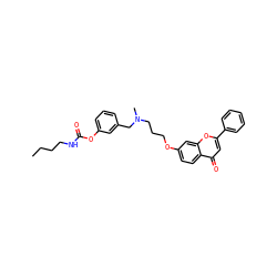 CCCCNC(=O)Oc1cccc(CN(C)CCCOc2ccc3c(=O)cc(-c4ccccc4)oc3c2)c1 ZINC000013781334