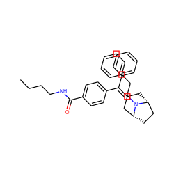 CCCCNC(=O)c1ccc(C(=C2C[C@@H]3CC[C@H](C2)N3CCc2ccccc2)c2ccccc2)cc1 ZINC000026248769