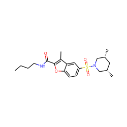 CCCCNC(=O)c1oc2ccc(S(=O)(=O)N3C[C@@H](C)C[C@@H](C)C3)cc2c1C ZINC000002459802