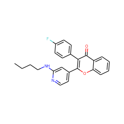 CCCCNc1cc(-c2oc3ccccc3c(=O)c2-c2ccc(F)cc2)ccn1 ZINC000084668972