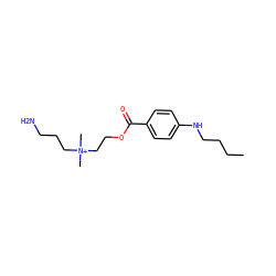 CCCCNc1ccc(C(=O)OCC[N+](C)(C)CCCN)cc1 ZINC000013672785