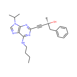 CCCCNc1nc(C#C[C@@](C)(O)Cc2ccccc2)nc2c1ncn2C(C)C ZINC000013834569