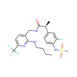 CCCCNc1nc(C(F)(F)F)ccc1CNC(=O)[C@@H](C)c1ccc(NS(C)(=O)=O)c(F)c1 ZINC000060326898