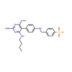 CCCCNc1nc(N)nc(CC)c1-c1ccc(NCc2ccc(S(C)(=O)=O)cc2)cc1 ZINC000036349184