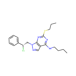 CCCCNc1nc(SCCC)nc2c1cnn2C[C@H](Cl)c1ccccc1 ZINC000040846978