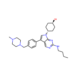 CCCCNc1ncc2c(-c3ccc(CN4CCN(C)CC4)cc3)cn([C@H]3CC[C@H](O)CC3)c2n1 ZINC000249857461