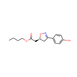 CCCCOC(=O)C[C@@H]1CC(c2ccc(O)cc2)=NO1 ZINC000034633597