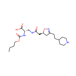 CCCCOC(=O)N[C@@H](CNC(=O)C[C@@H]1CC(CCC2CCNCC2)=NO1)C(=O)O ZINC000013763426