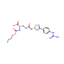 CCCCOC(=O)N[C@@H](CNC(=O)C[C@H]1CC(c2ccc(NC(=N)N)cc2)=NO1)C(=O)O ZINC000003936862