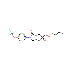 CCCCOC[C@@]1(O)C[C@@H]2C(=O)N(c3ccc(OC(F)(F)F)cc3)C[C@@H]2C1 ZINC000096169534