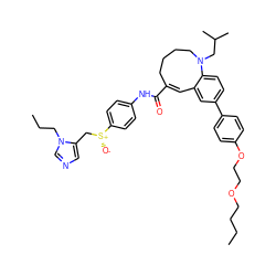 CCCCOCCOc1ccc(-c2ccc3c(c2)/C=C(/C(=O)Nc2ccc([S@+]([O-])Cc4cncn4CCC)cc2)CCCCN3CC(C)C)cc1 ZINC000003948513