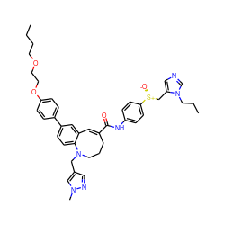 CCCCOCCOc1ccc(-c2ccc3c(c2)C=C(C(=O)Nc2ccc([S@+]([O-])Cc4cncn4CCC)cc2)CCCN3Cc2cnn(C)c2)cc1 ZINC000150550689