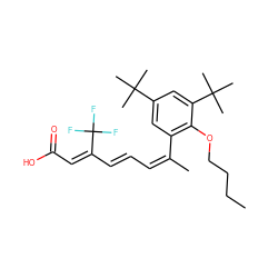 CCCCOc1c(/C(C)=C\C=C\C(=C\C(=O)O)C(F)(F)F)cc(C(C)(C)C)cc1C(C)(C)C ZINC000026953150