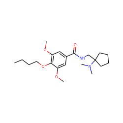 CCCCOc1c(OC)cc(C(=O)NCC2(N(C)C)CCCC2)cc1OC ZINC000013863599