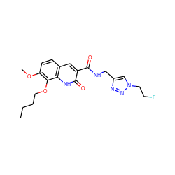 CCCCOc1c(OC)ccc2cc(C(=O)NCc3cn(CCF)nn3)c(=O)[nH]c12 ZINC000072141394