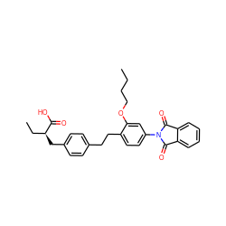 CCCCOc1cc(N2C(=O)c3ccccc3C2=O)ccc1CCc1ccc(C[C@@H](CC)C(=O)O)cc1 ZINC000072106755