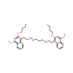 CCCCOc1cc(OC)c2ccccc2c1CCNCCCCNCCc1c(OCCCC)cc(OC)c2ccccc12 ZINC000049722647