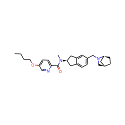 CCCCOc1ccc(C(=O)N(C)[C@@H]2Cc3ccc(CN4C[C@@H]5CC[C@H]4C5)cc3C2)nc1 ZINC000096174236