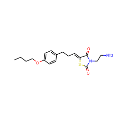 CCCCOc1ccc(CC/C=C2\SC(=O)N(CCN)C2=O)cc1 ZINC000118239825