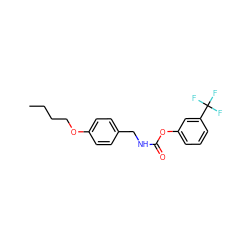 CCCCOc1ccc(CNC(=O)Oc2cccc(C(F)(F)F)c2)cc1 ZINC000045357809