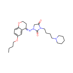 CCCCOc1ccc2c(c1)/C(=N/N1CC(=O)N(CCCCN3CCCCC3)C1=O)CCO2 ZINC000040918716