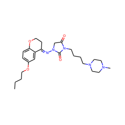 CCCCOc1ccc2c(c1)/C(=N/N1CC(=O)N(CCCCN3CCN(C)CC3)C1=O)CCO2 ZINC000040901247