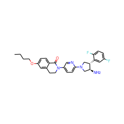 CCCCOc1ccc2c(c1)CCN(c1ccc(N3C[C@H](c4cc(F)ccc4F)[C@@H](N)C3)nc1)C2=O ZINC000084619378