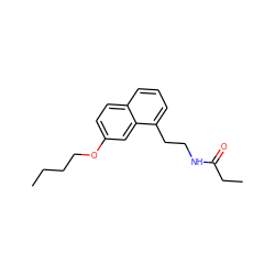 CCCCOc1ccc2cccc(CCNC(=O)CC)c2c1 ZINC000013781760