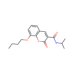 CCCCOc1cccc2cc(C(=O)NC(C)C)c(=O)oc12 ZINC000211043960